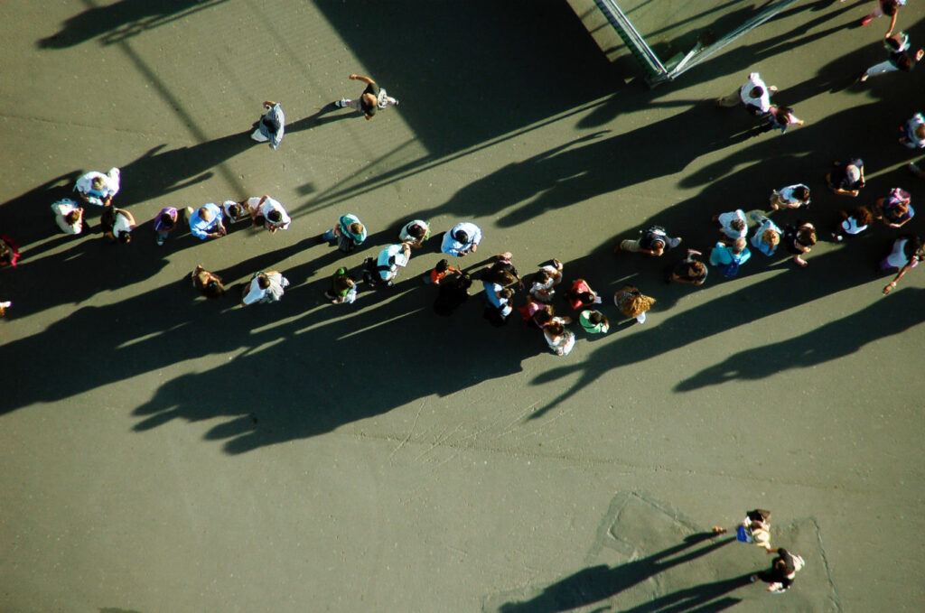 Image of people queuing