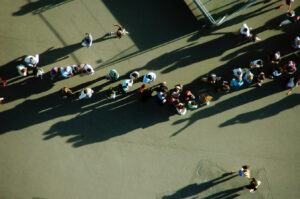 Image of people queuing