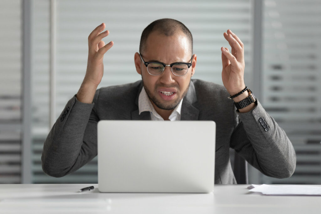 Image of an angry job seeker