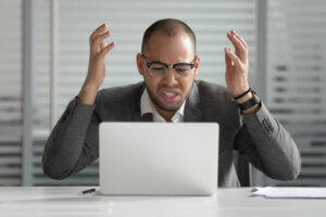 Image of an angry job seeker
