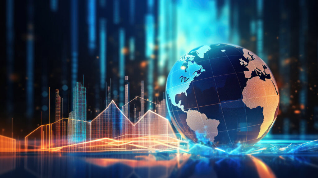 Global business background. Illustration Generative AI